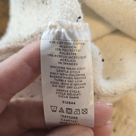 Loft Fair Isle Reindeer Winter White Mock Neck Long Sleeve Knit Sweater L - Picture 8 of 8